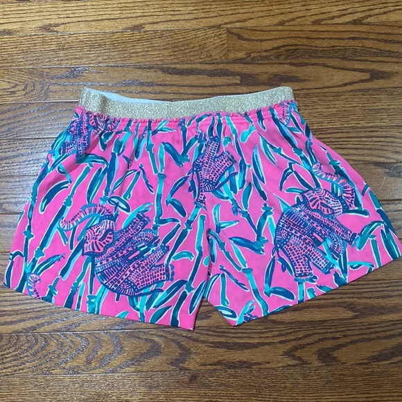 Lilly Pulitzer Rylan Shorts Elephant Mandevilla Pink Extra Lucky - Picture 7 of 11